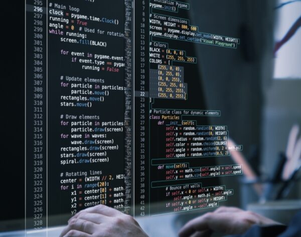 Virtual,Workspace,Showcasing,Fictional,Code,,Emphasizing,Innovation,,Adaptability,,And,Creative